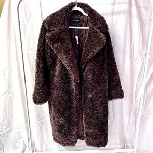 Banana Republic FAUX FUR LONG COAT L NWT